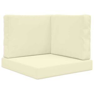 vidaXL Coj&iacute;n para sof&aacute; de exterior 3 pcs Crema Poli&eacute;ster