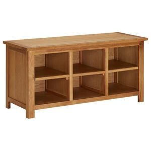 vidaXL Zapatero de madera maciza de roble 90x37x45 cm