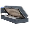 vidaXL Cama de almacenamiento LED con colch&oacute;n Gris oscuro 90 x 200 cm