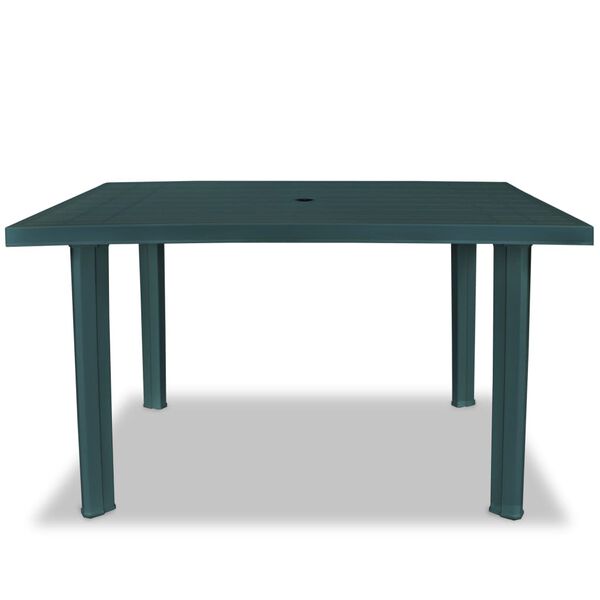 vidaXL Mesa de jardín 126x76x72 cm plástico verde
