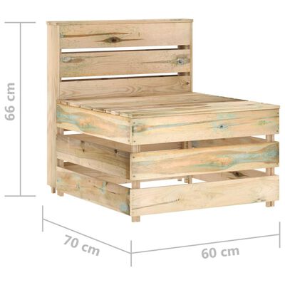 vidaXL Set de muebles de jardín 3 pzas madera de pino impregnada verde