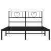 vidaXL Estructura cama sin colchón con cabecero metal negro 135x190 cm