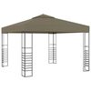 vidaXL Carpa de jard&iacute;n con tejado retr&aacute;ctil gris taupe 3x3m 180 g/m&sup2;