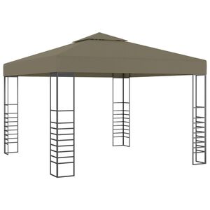 vidaXL Carpa de jard&iacute;n con tejado retr&aacute;ctil gris taupe 3x3m 180 g/m&sup2;