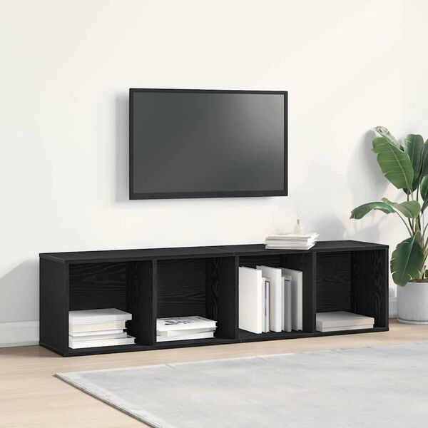 vidaXL Librer&iacute;a Roble Negro 143 x 30 x 36 cm Madera de ingenier&iacute;a