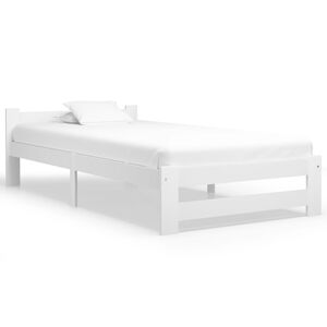 vidaXL Estructura de cama sin colch&oacute;n madera de pino blanco 90x200 cm