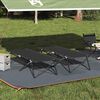 vidaXL Cama de Camping Plegable Manual 2 pcs Negro 206 x 76 x 74 cm