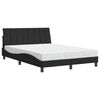 vidaXL Cama con colch&oacute;n Hanko terciopelo negro 140x200 cm