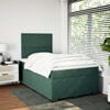 vidaXL Cama box spring con colch&oacute;n terciopelo verde oscuro 120x200 cm