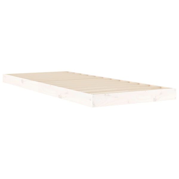 vidaXL Estructura de cama madera maciza de pino blanco 75x190 cm