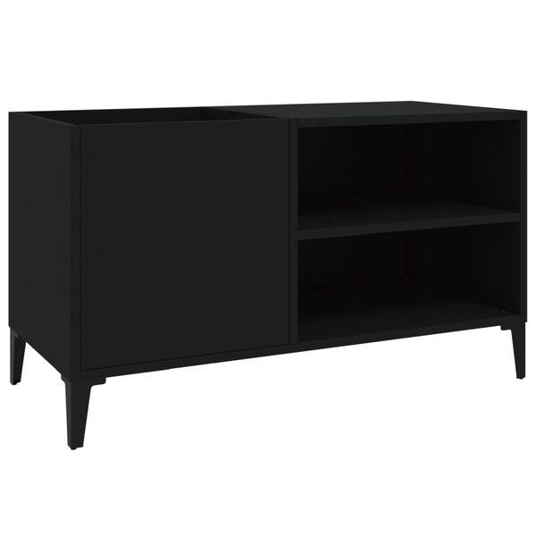 vidaXL Mueble para discos madera contrachapada negro 84,5x38x48 cm