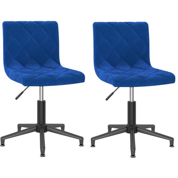 vidaXL Sillas de comedor giratorias 2 uds terciopelo azul