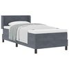 vidaXL Cama tipo Box Spring Manual Gris oscuro 190 x 90 cm Terciopelo