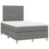 vidaXL Cama box spring con colch&oacute;n y LED tela gris oscuro 120x200 cm