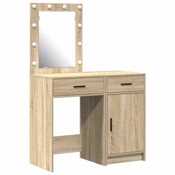 vidaXL Mesa de tocador con cajón 2 pcs Marrón 50 x 41 x 135 cm