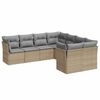 vidaXL Juego de sof&aacute;s de jard&iacute;n con cojines beige 8 pzas rat&aacute;n PE