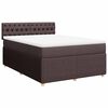 vidaXL Cama box spring con colch&oacute;n tela marr&oacute;n oscuro 140x190 cm