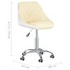 vidaXL Sillas de comedor giratorias 2 uds cuero sint&eacute;tico crema blanco
