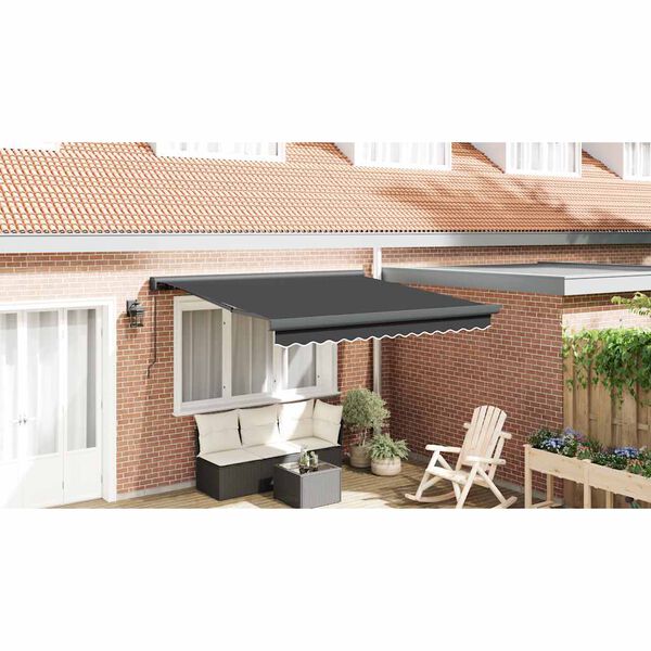 vidaXL Toldo retr&aacute;ctil aluminio y tela gris antracita 3x2,5 m