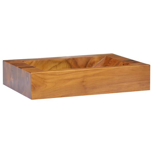 vidaXL Lavabo de madera maciza de teca 50x35x10 cm