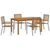 vidaXL Conjunto de Comedor de Jard&iacute;n 5 uds. Gris