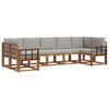 vidaXL Conjunto de sof&aacute;s de exterior 7 uds. Natural y Gris Claro