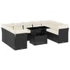 vidaXL Set de sof&aacute;s de jard&iacute;n 10 pzas cojines rat&aacute;n sint&eacute;tico negro