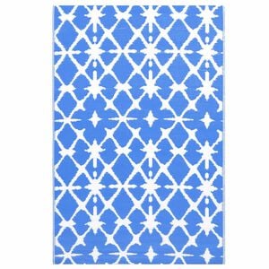 vidaXL Alfombra exterior ARAKIL azul y blanco 160x230 cm PP