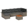 vidaXL Conjunto de sof&aacute;s de jard&iacute;n 8 uds. Gris rat&aacute;n sint&eacute;tico
