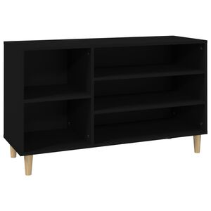 vidaXL Zapatero madera contrachapada negro 102x36x60 cm