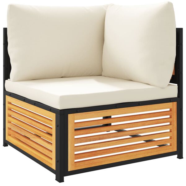 vidaXL Set de sofás de jardín con cojines 7 pzas madera maciza acacia