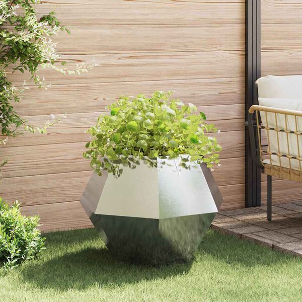 vidaXL Jardinera 2 pcs Plateado 75 x 75 x 60 cm Acero inoxidable