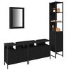 vidaXL Juego de muebles de ba&ntilde;o 4 pcs Roble Negro Madera contrachapada