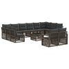 vidaXL Conjunto de sof&aacute;s de jard&iacute;n 13 uds. Gris rat&aacute;n sint&eacute;tico