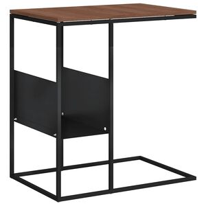 vidaXL Mesa auxiliar de madera contrachapada negro 55x36x59,5 cm