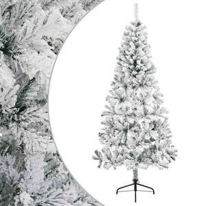 vidaXL &Aacute;rbol de Navidad artificial 210 cm PVC y Acero Verde y blanco
