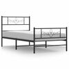 vidaXL Estructura cama sin colch&oacute;n con estribo metal negro 100x190 cm
