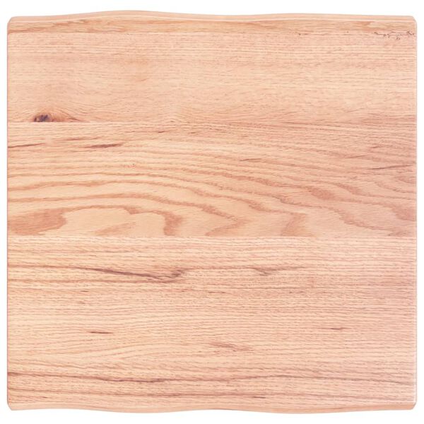 vidaXL Tablero mesa madera tratada borde natural marr&oacute;n 60x60x(2-4) cm