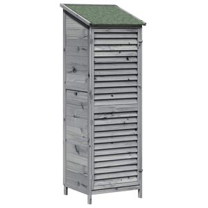 vidaXL Cobertizo de Jard&iacute;n Gris 59 x 56 x 176 cm Madera de Pino S&oacute;lido