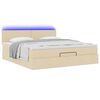 vidaXL Estructura de cama otomana con colch&oacute;n tela crema 160x200cm