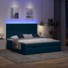 vidaXL Cama otomana con colchones y luces LED azul oscuro 200x200 cm
