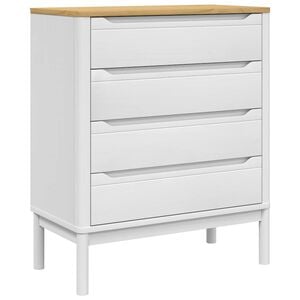 vidaXL C&oacute;moda cajonera FLORO madera maciza de pino blanco