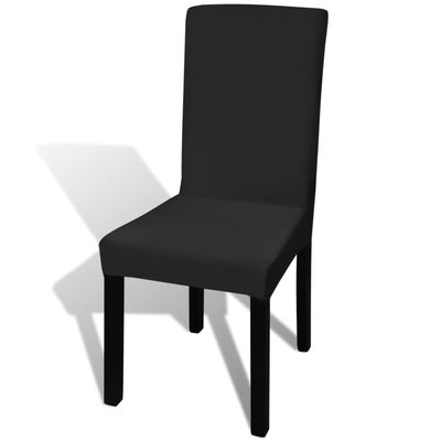 vidaXL Funda de silla elástica recta 4 unidades negra