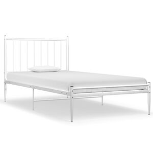 vidaXL Estructura de cama sin colch&oacute;n metal blanco 90x200 cm