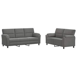 vidaXL Juego de Sof&aacute; 2 pcs Gris oscuro Terciopelo