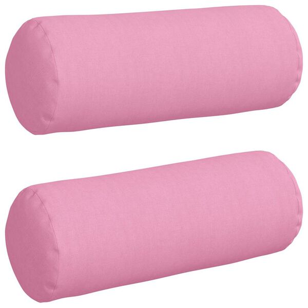 vidaXL Cojines Bolster 2 pcs Rosa Ø 25 x 70 cm tela