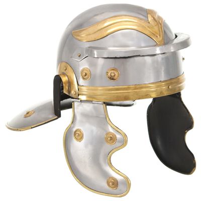 vidaXL Réplica de casco de soldado romano rol en vivo acero plateado