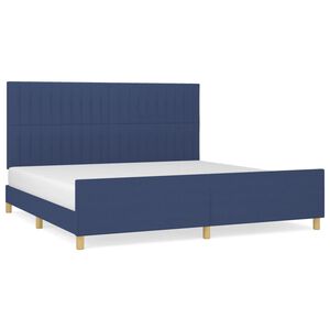 vidaXL Cama sin colch&oacute;n tela azul 200x200 cm