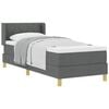 vidaXL Cama tipo Box Spring con colch&oacute;n Gris oscuro 200 x 80 cm tela