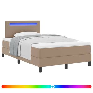vidaXL Cama tipo Box Spring Capuchino 120 x 200 cm Cuero sint&eacute;tico